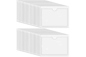 XREE 100 samoprzylepnych uchwytów na etykiety, 13,5 x 9,5 cm, okienko do opisu, samoprzylepne, do biura, domu, szkoły (przezroczyste)