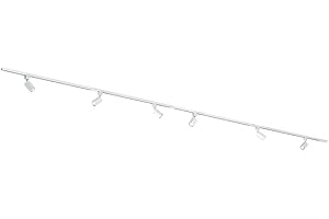 ‎QUB QUB FOCUS III – Spotbalken, 6-flammig – Schienensystem für Innenbeleuchtung, Komplett-Set mit 6 Spots für GU10 Leuchtmittel und 4 Schienen à 1 m = 4 m – Weiss