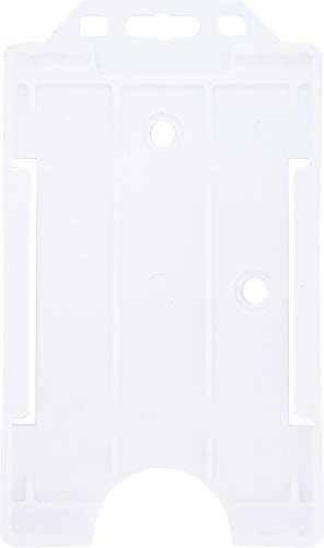 identity2u Vertical Portrait ID Card Badge Holder - Clear (Frosted) (Pack of 10)
