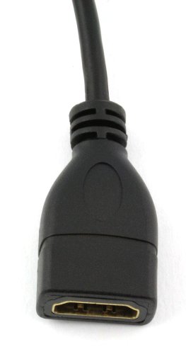 COM-FOUR® Micro HDMI Stecker auf HDMI Buchse Kabel Adapter gerade vergoldet schwarz (gerade) - 4