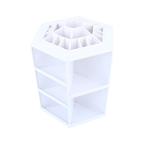 Bestland 360 Grad drehbar Make Up Organizer Sortierkasten Kosmetik Ständer Aufbewahrungbox (Weiß)