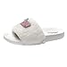 Produktbild UFACE Damen Damen Einfarbig Flache Blumen Fleece Hausschuhe Startseite Slip Damen Einstecktücher Slider Fluffy Faux Fur Flache Hausschuhe Flip Flop Sandalen(Weiß,37EU)