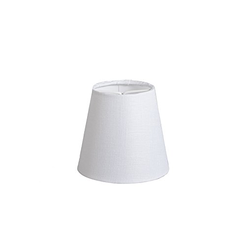 QAZQA Leinen Klemmschirm 12cm rund SC leinen weiß , Rund konisch Klemmschirm