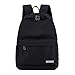 Produktbild Yslin Rucksack Damen Groß Schultasche Jungen Leicht Herren Backpack Literarisch Teenager Schulrucksack Einfarbig Waterproof Mädchen Schulranzen Canvas (Schwarz)