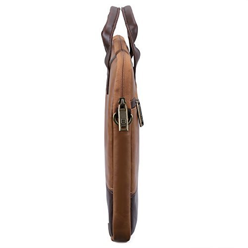 Laptoptasche 13.3, Evecase Premium Doppelfarbige Umhängetasche mit Gepolstert Laptopfach, Fronttasche, Zubehörfach für Laptop in 13,3 Zoll – Fuchs Braun - 9