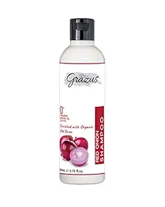 gra?us Professional Shampoo, Red Onion Shampoo, 200 ml | Controls hair fall | With natural extract | For Unruly Hair | SLS, Paraben Free shampoo for Men and Women.