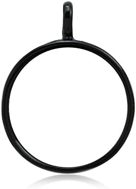 10PCS 20mm Round Open Back Bezel Pendant, Open Back for Resin, Polymer, etc. Open Back Frame with 1 Loop, Black