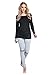 Happy Mama. Women's Maternity Jersey Stretch Top T-shirt Tunic Long Sleeve. 947p (Black, 10)