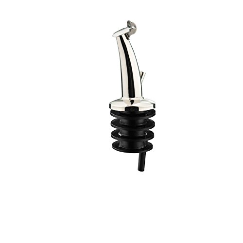 Westmark 43822280 zwei Spirituosen-Ausgießer für Flaschen, Mit Klappe und Luftröhrchen, Kunststoffkorken/Messing, Nickelfrei, Classic-Gastro, Schwarz/Silber