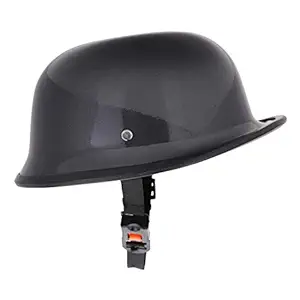 Sage Square German Retro Style Half Helmet World War Inspired (Black Glossy)