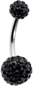 Swarovski Crystal Belly Bar | fancy bar | belly bar | Body Bar | Length 10mm