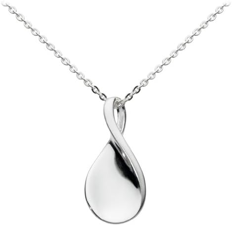 Women's Sterling Silver Twisted Petal Necklace of Length 18 inch