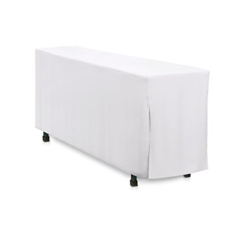 Biertischhusse, Uni Weiß, bodenlang, Baumwolle Linon, kochfest, pflegeleicht, einzeln, für Biertische | 200x50 cm