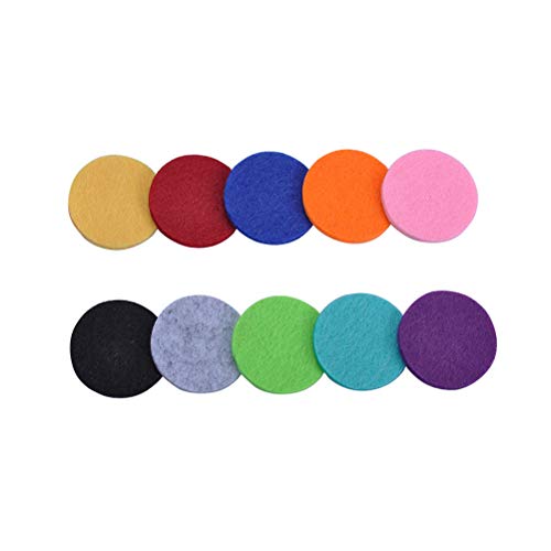 Lurrose Nachfüllpads für Diffusor Halskette Medaillon Anhänger Aromatherapie ätherisches Halskette Filz Pads 17,5mm 100 Stück (Sortierte Farbe)