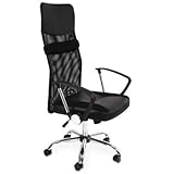 Generic Fauteuil de Bureau en Nylon et Cuir synthétique Hauteur réglable