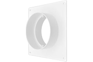 H&C VENT Bride murale 150 mm diamètre - Raccord de tuyau pour conduits de ventilation en PVC - Tube rond droit