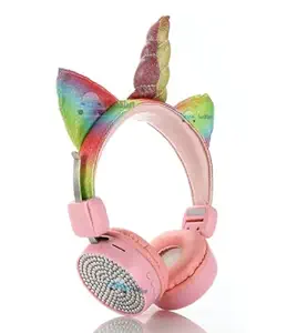 FunBlast Unicorn Headphone for Kids - Colorful Wireless Unicorn Headphones, Adjustable Stereo Stylish Headphones for Girls/Boys, Earphone for Kids, Best Gifts for Birthday(Multicolor)