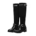Produktbild ABsoar Lange Stiefel Damen Mode Patchwork Leder Boots Punkrock Kampfstiefel Casual Schnürschuhe Freizeitschuhe Britische Stil Stiefeletten Knie Hoch Stiefel