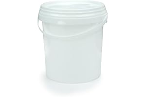 SHOBI Secchio ermetico Bianco in Plastica con coperchio idoneo per alimenti (5, 1 Litro)