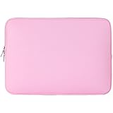 RAINYEAR Soft Neoprene Water Resistant Laptop Computer Sleeve Briefcase Slim Mac Pro Padded Sleeve Bag Case for 14" Ultrabook Tablet Notebook, 14 Inch Dell/HP/Lenovo/Asus/Acer/Samsung/Belkin(Pink)