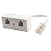 sourcingmap® RJ11 6P4C Double Female to RJ11 8P4C Male Coupler Converter Adapter Cord White