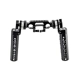 El kit de manija de la cámara con roseta es compatible con el sistema de soporte de la varilla de la plataforma de hombro de 15 mm. Más estable para el sistema de plataforma de hombro de 15 mm.