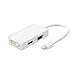 Price comparison product image Hykis 4-in-1 Thunderbolt Mini DisplayPort DP to HDMI DVI VGA Adapter Cable Converter[ White ]