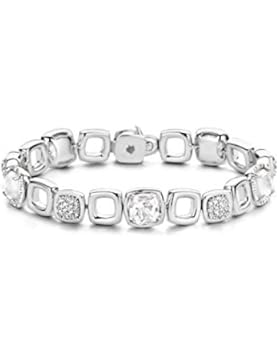 Ti Sento Milano  -  925 Sterling-Silber  rhodiniert Silber Halbmondschliff   weiß Nacre   Oxyde de Zirconium