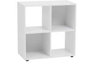 LOLAhome Estantería Cubo de 4 Huecos Color Blanco de 60x60 cm