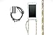 Produktbild Jalouza Figaro-Kette flach, goldfarben + Leder-Kordel pu als Handykette kompatibel mit iPhone 7/8, Made in Berlin - Handyhülle zum Umhängen