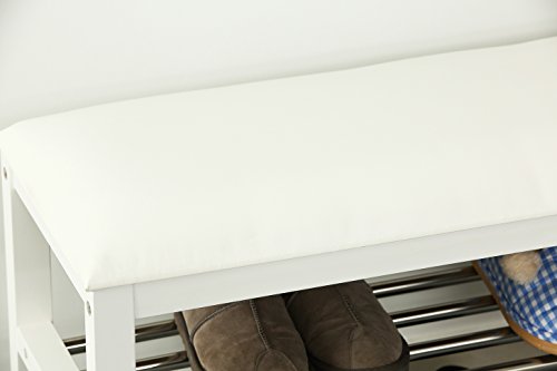 Orolay Schuhbank Sitzbank Schuhregal Schuhschrank Schuhtruhe Badregal Weiß - 4
