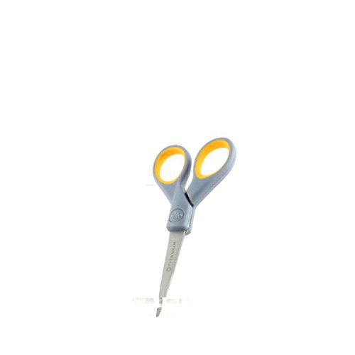 Westcott E-30450 00 Titanium Super Softgrip Schere, 13 cm, grau-gelb – und weitere Ausführungen - 3