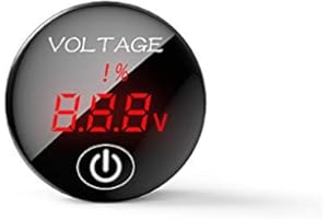 HOEMBPN YGL DC 5V-48V Misuratore di Tensione a LED Visualizzazione Della Capacità Della Batteria Voltmetro con Interruttore ON OFF per Auto Moto(rosso)