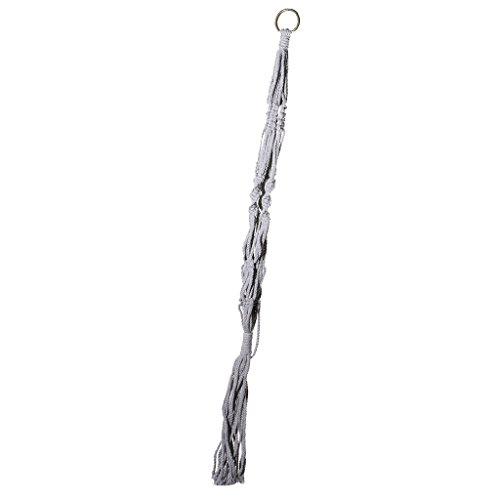 Gazechimp 4 Bein Hänger Makramee aus Baumwolle Blumenampel Blumenhänger Pflanzhänger Topfhänger Stückpreis 90cm – Grau - 3