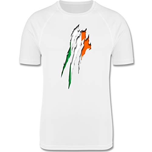 Shirtracer Länder – Irland Krallenspuren – L – Weiß – F350 – Herren Laufshirt