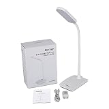 DECKEY 6W Schreibtischlampe LED Tischlampe mit Schwanenhals 3 Helligkeitsstufen dimmbar, TOUCHFELD, FX002 (Weiß) - 7