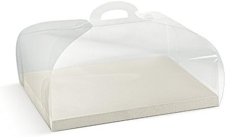 5 pieces in PVC Box with Bottom Cake Leather White PORTATORTA Rack 34 x 24 x 12 cm