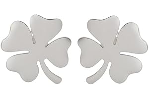 EUEAVAN Boucles d'oreilles trèfle à quatre feuilles, boucles d'oreilles trèfle porte-bonheur, bijoux irlandais, boucles d'oreilles en acier inoxydable pour femmes filles