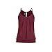 Produktbild SEWORLD T-Shirt Damen Frauen Sommer Lose Geknitterte O-Ausschnitt Cami Tank Tops Weste Bluse (Weinrot, L3)