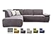 Produktbild CAVADORE Ecksofa Tabagos / Große Couch mit Ottomane links / Moderne Couch mit Sitztiefenverstellung / Inkl. Kopfteilverstellung / 283 x 85 x 248 / Grau