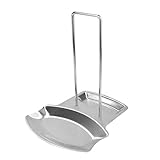 DURADERO Y ATRACTIVO: hecho de material de acero inoxidable espeso, duradero e indecutible, sujeta bien la tapa de la olla y las cucharas.