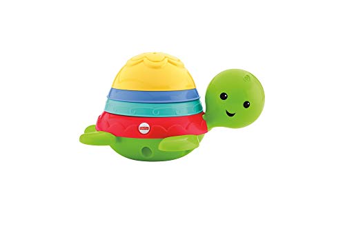 Fisher-Price Ma Tortue pour Le Bain jouet flottant pour permettre à bébé de s'amuser à empiler, filtrer et verser de l'eau, dès 6 mois, DHW16 – Image 3