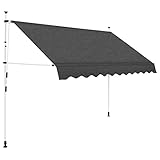 klemmmarkise 250 Maximale Projektion: 120 cm vidaXL Markise Einziehbar 300cm Balkonmarkise Klemmmarkise Sonnenschutz Garten