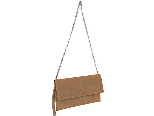 Bolso noche Scarlet bijoux para mujer, para colgar o llevar debajo del brazo, aprox. 31 x 17 x 1 cm (Anch. X Alt. x Long.), color Marrón, talla talla única
