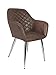 Produktbild LEBENSwohnART Sessel SEDES Chocolate-Q Textilleder Stuhl Design Lounge Armlehnenstuhl Metall