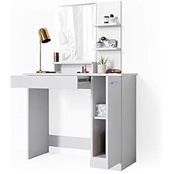 Vicco Table de Maquillage Julia Coiffeuse avec Miroir et étagère Blanc