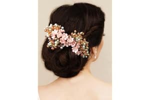 Hair Flare Artificial Small Flower Gajra Style Designed with Metals and Pearls Bridal Hairpin/Hair Bun Accessories for Women