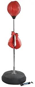 IRIS Fitness Adjustable Free Standing Punching Speed Ball Bag with Boxing Gloves