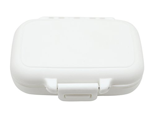 Preisvergleich Produktbild Meta-U Kleine Pillendose Ergänzung für Tasche oder Geldbeutel - 3 herausnehmbare Fächer Reise Medikamente Tragetasche - Tägliche Vitamin Organizer Box (Weiß)