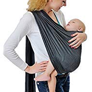 CUBY  Fular Portabebé Unisex, Un Tamaño para Todos - Porta bebé para Madre y Padre - Calidad superior, Multiuso: Portador, Manta para Lactancia, Canguro, Cinturón posparto (Gris)